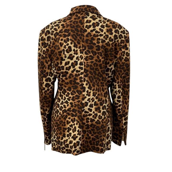 Escada Margaretha Ley Cheetah Zip Front Jacket Blazer Animal Print Size 42 Large - Picture 11 of 11